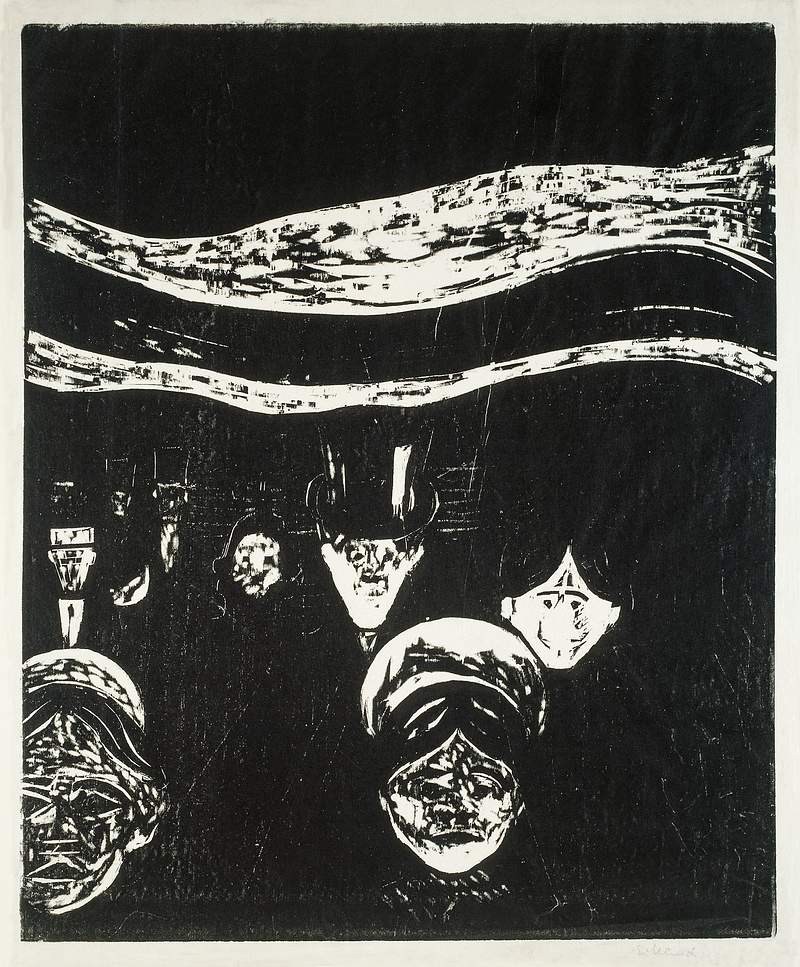 Anxiety (1896) by Edvard Munch. Original from The Art Institute of Chicago. Digitally enhanced by rawpixel.