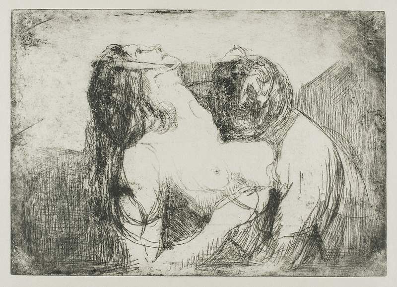 The Bite (1914) by Edvard Munch. Original from The Art Institute of Chicago. Digitally enhanced by rawpixel.
