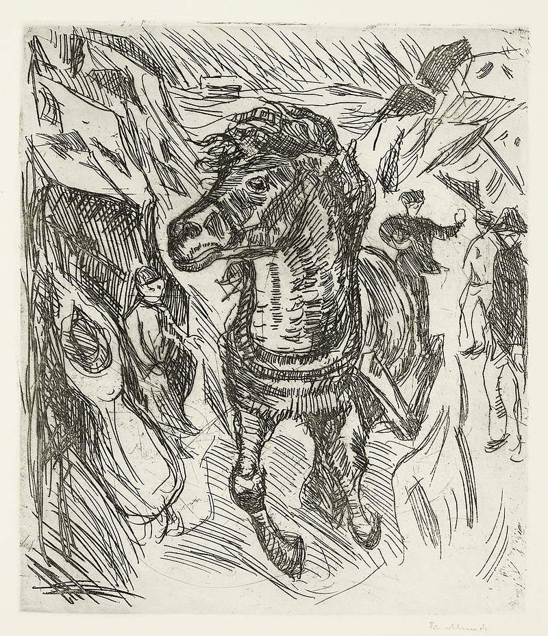 Galloping Horse (1915) by Edvard Munch. Original from The Art Institute of Chicago. Digitally enhanced by rawpixel.
