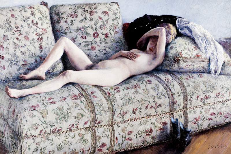 Nude on a Couch (ca. 1880) painting in high resolution by Gustave Caillebotte. Original from The Minneapolis Institute of Art…
