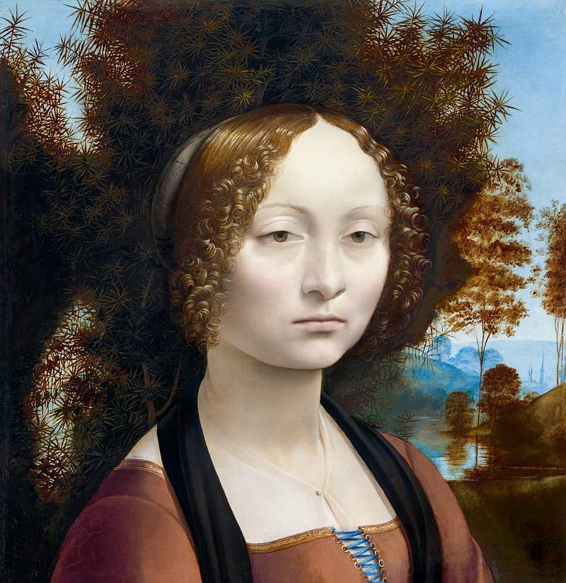 Ginevra de' Benci (ca.1474–1478) painting in high resolution by Leonardo da Vinci. Original from The National Gallery…