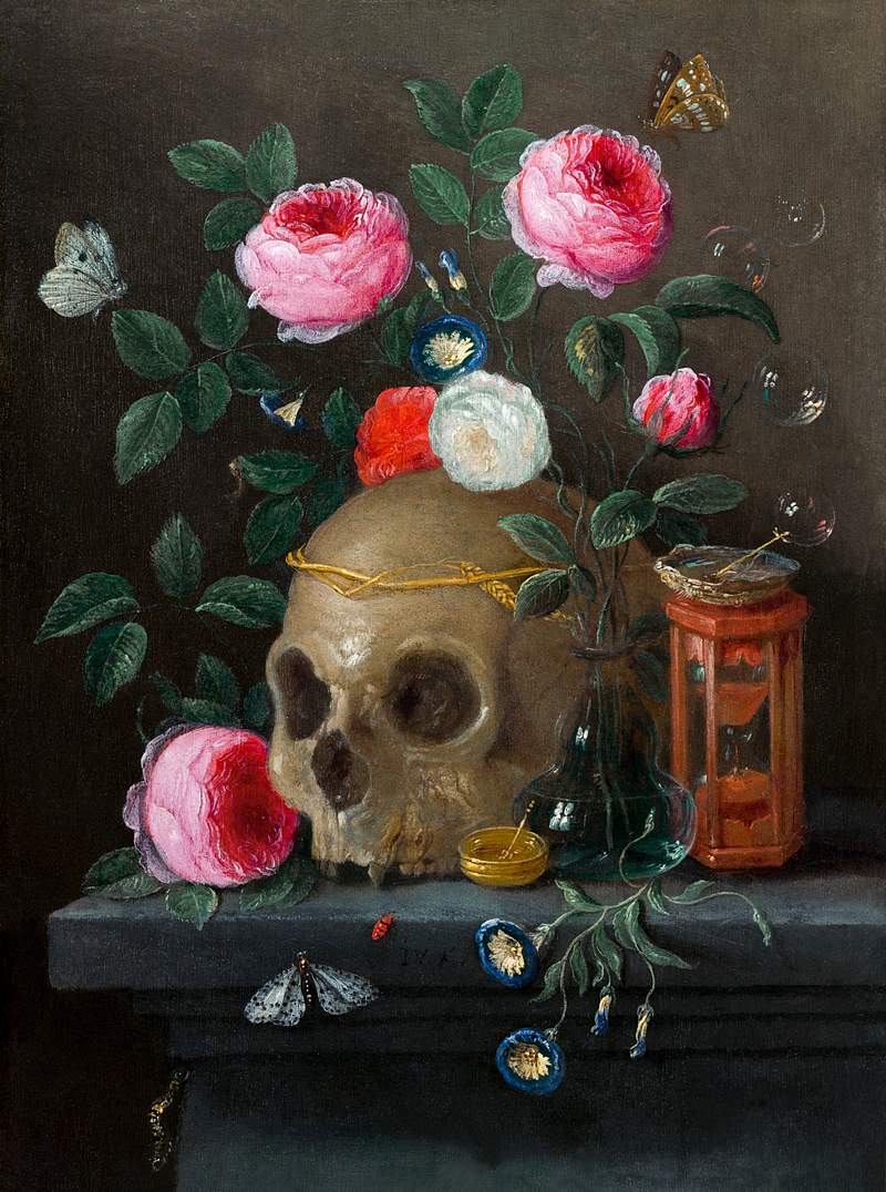 Vanitas Still Life (ca.1665–1670) painting in high resolution by Jan van Kessel. Original from The National Gallery of…
