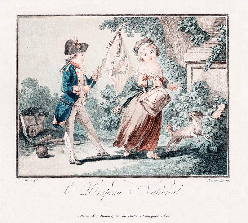 The national flag (ca.1785–1793) print in high resolution by Louis-Marin Bonnet. Original from the Public Institution…