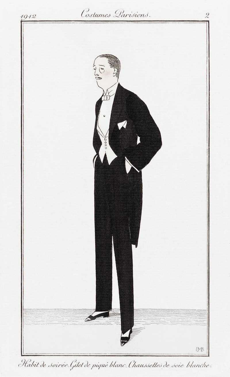 Habit de soiré (1912) print in high resolution by Bernard Boutet de Monvel, published in Journal des Dames et des…