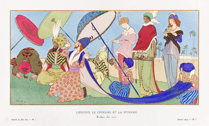 L'Encens, Le Cinname et la Myrrhe (1914) by Ludwik Strimpl, published in Gazette de Bon Ton. Original from The Rijksmuseum.…