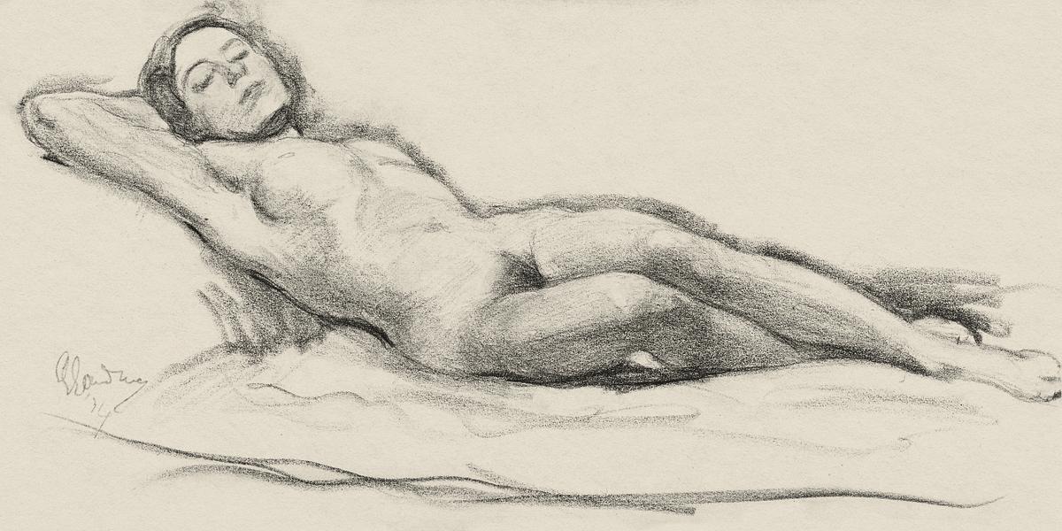 Naked woman showing her breasts, vintage nude… | Free public domain illustration Naked woman showing her breasts, vintage nude illustration. Reclining Female Nude (1934) by Louis Goudman. Original from The…
