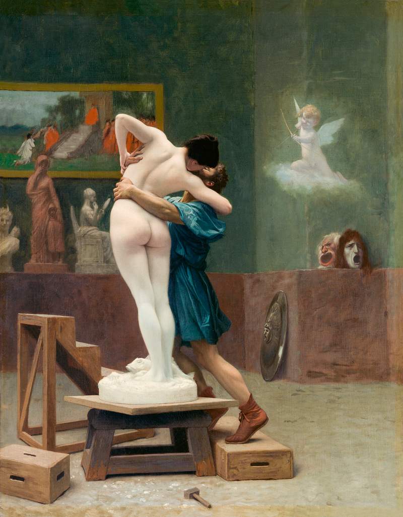 Pygmalion and Galatea (ca. 1890) painting by Jean–Léon Gérôme. Original from The MET Museum.…