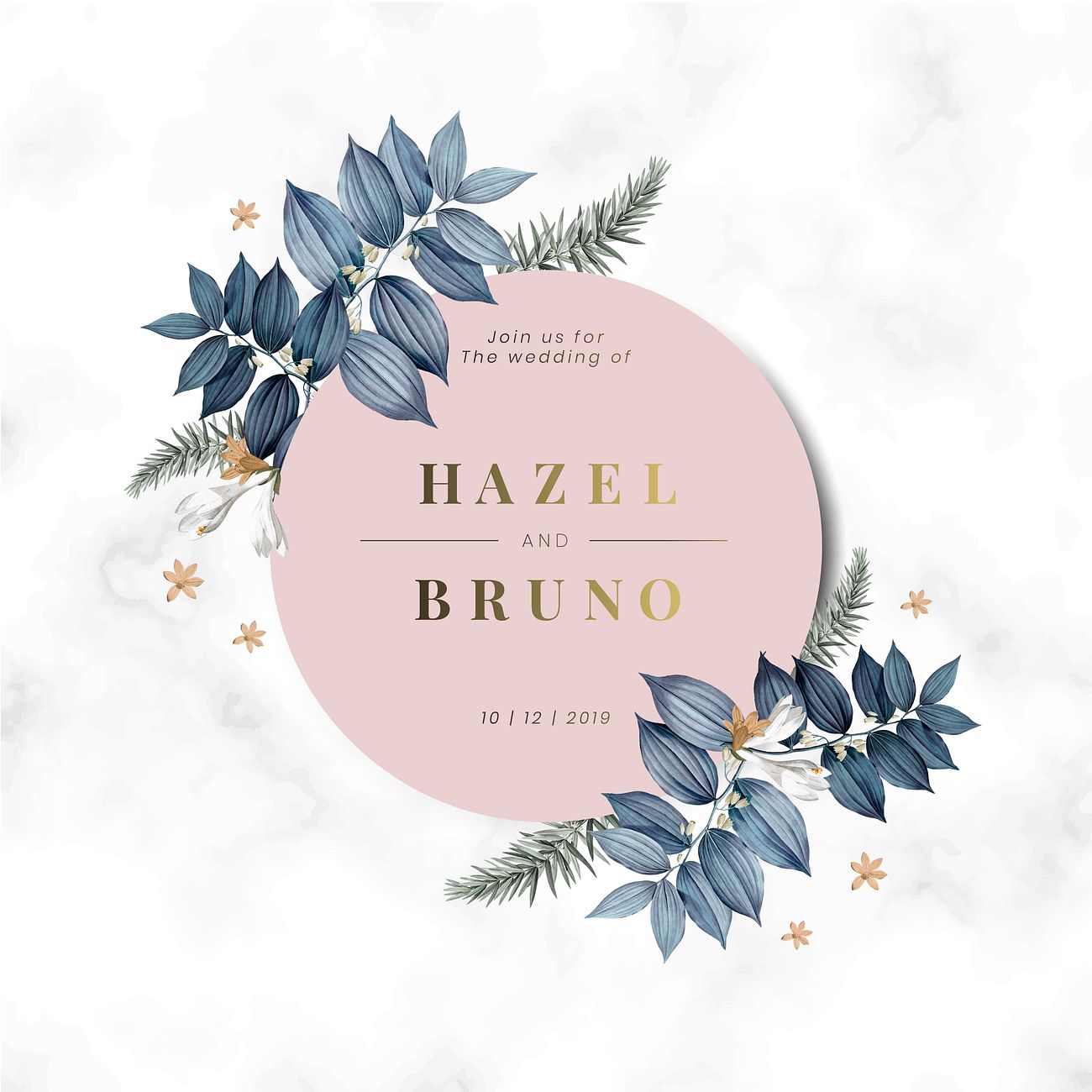 Floral Wedding Invitation Card Design Vector Royalty Free Vector 520334