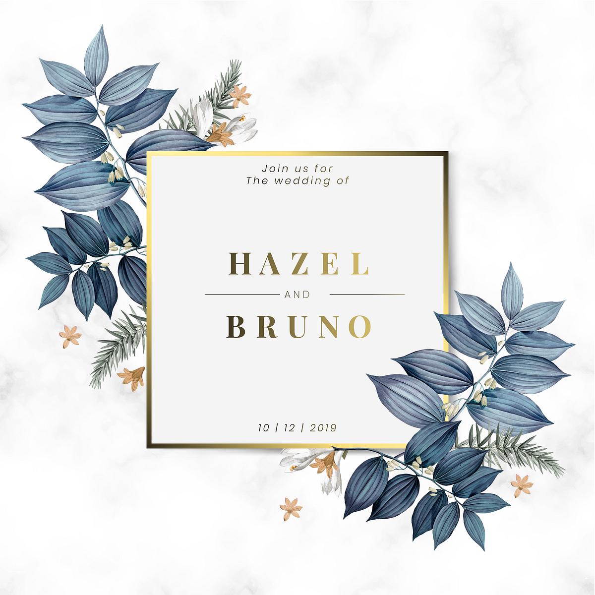 Floral Wedding Invitation Card Design Vector Royalty Free Stock