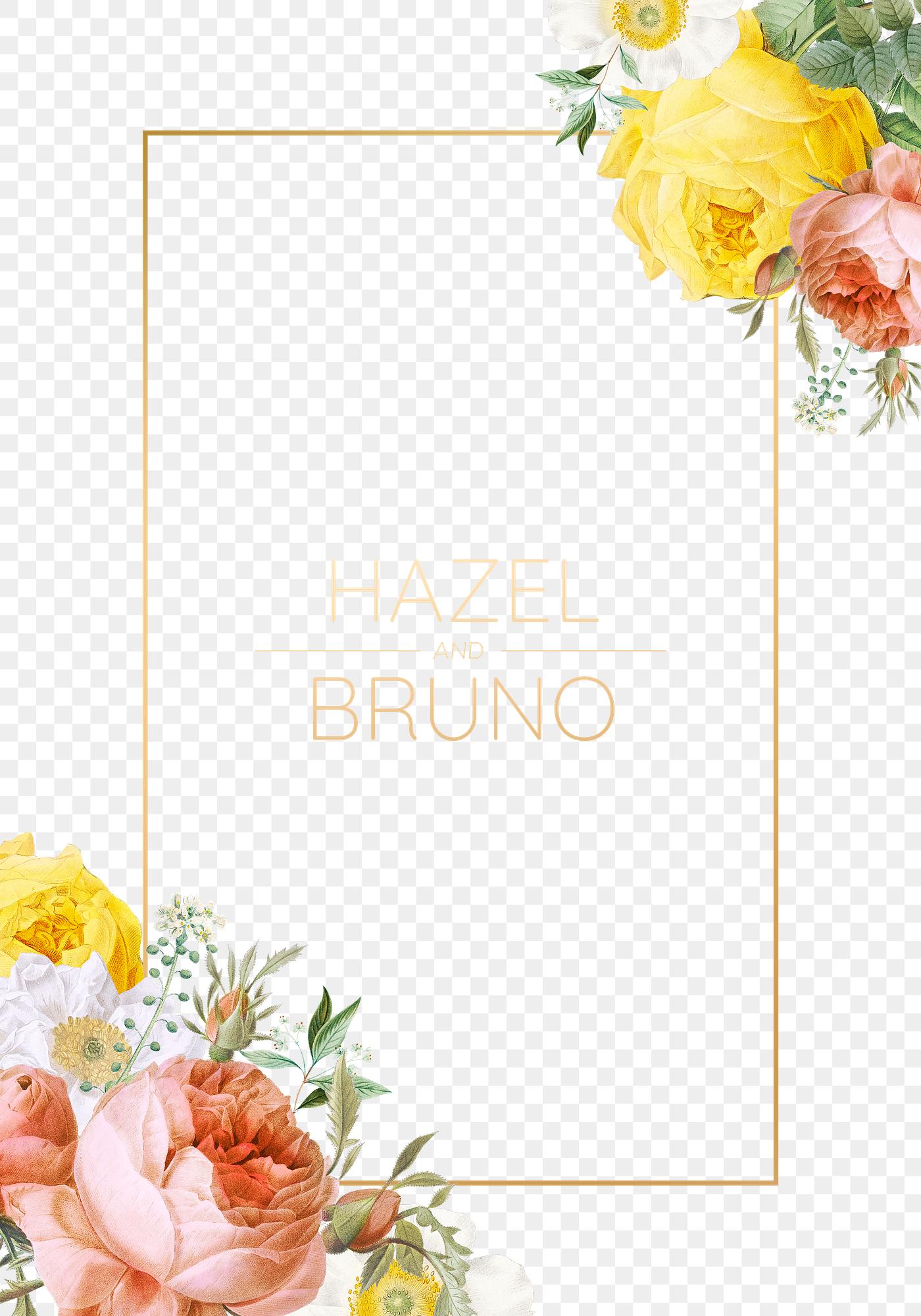 Floral design wedding invitation Floral wedding invitation mockup transparent png