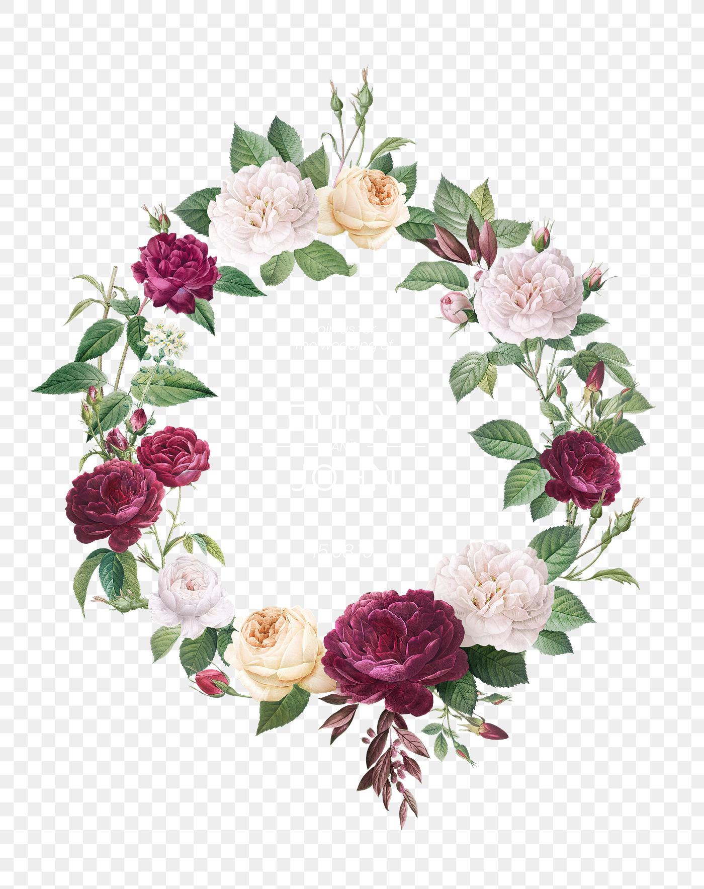 Download Floral design wedding invitation mockup | Royalty free transparent png - 581001