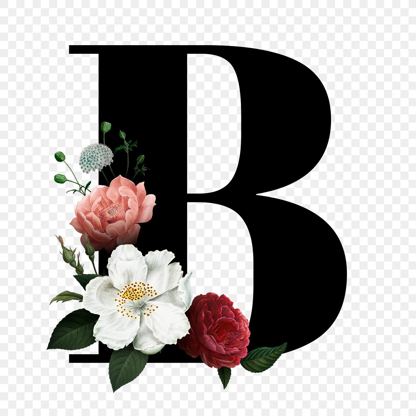 Download Floral letter B font | Free transparent png - 582924