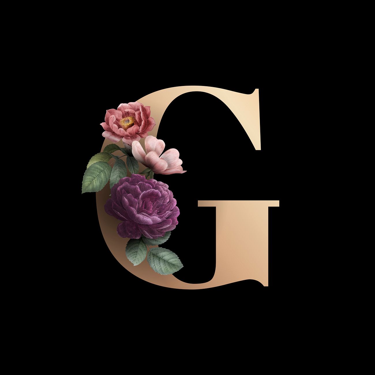 Download Floral letter G font | Free vector - 582998