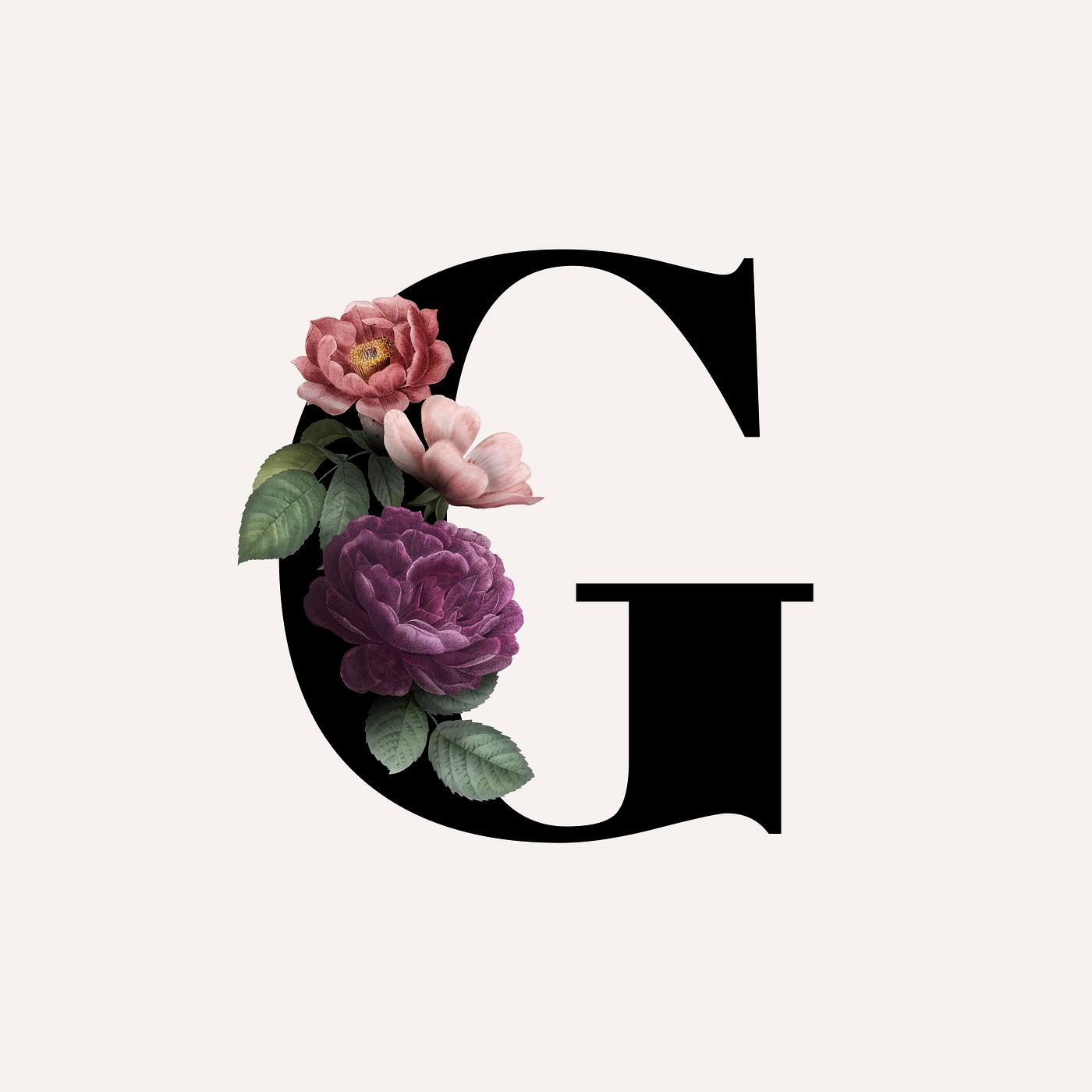 Floral letter G font | Free stock vector - 583090