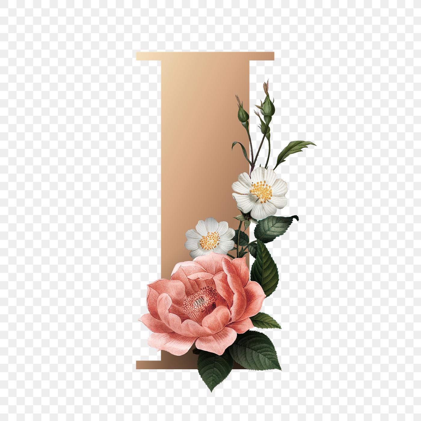 Floral letter I font Free transparent png 583102