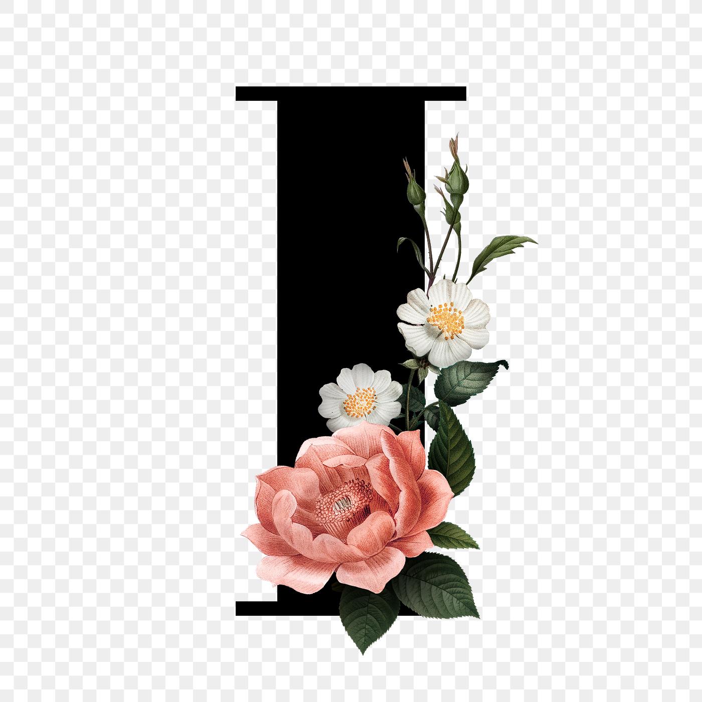 Floral letter I font Free transparent png 583113