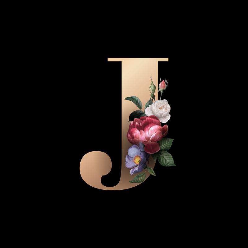 Floral letter J font