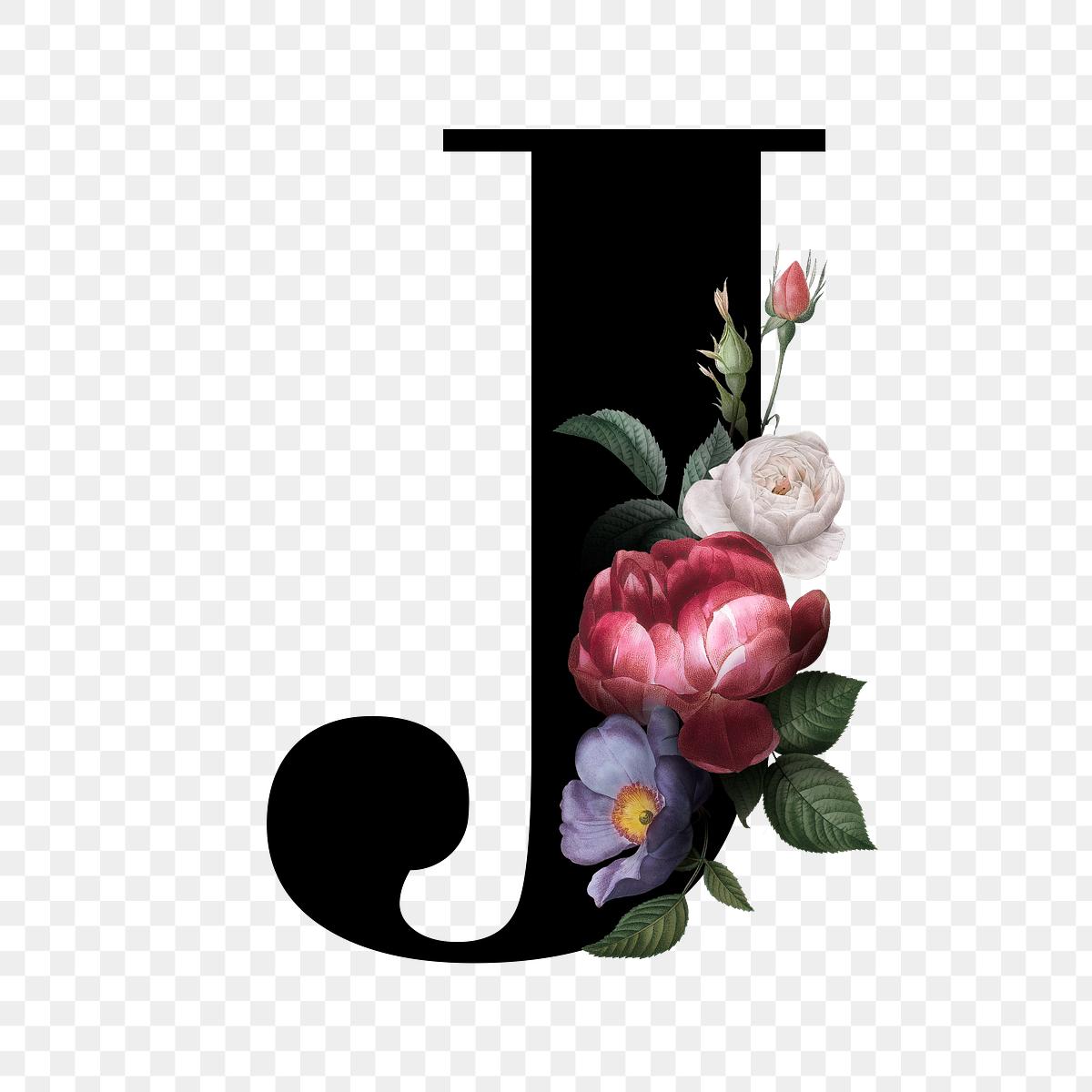 Floral letter J  font Free stock illustration 583179