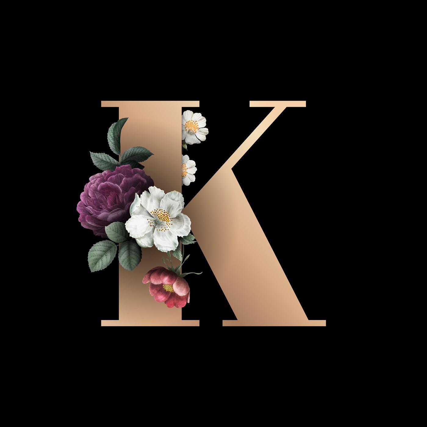 Download Floral letter K font | Free stock vector - 583181
