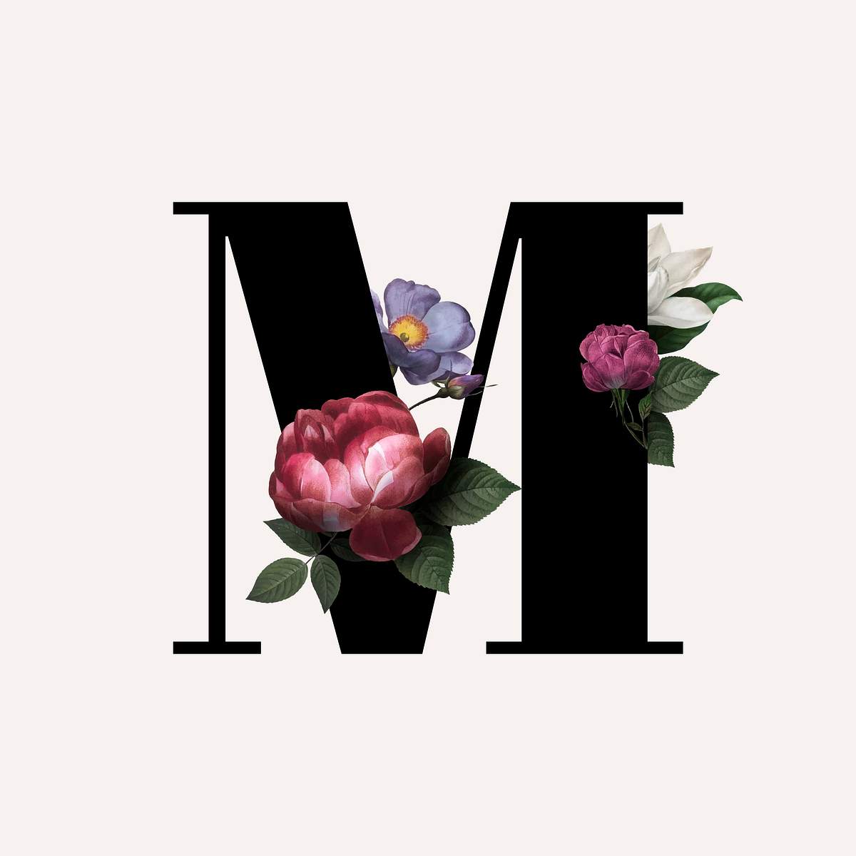 images Floral Letter M Design Images download premium vector of classic and elegant floral alphabet font letter