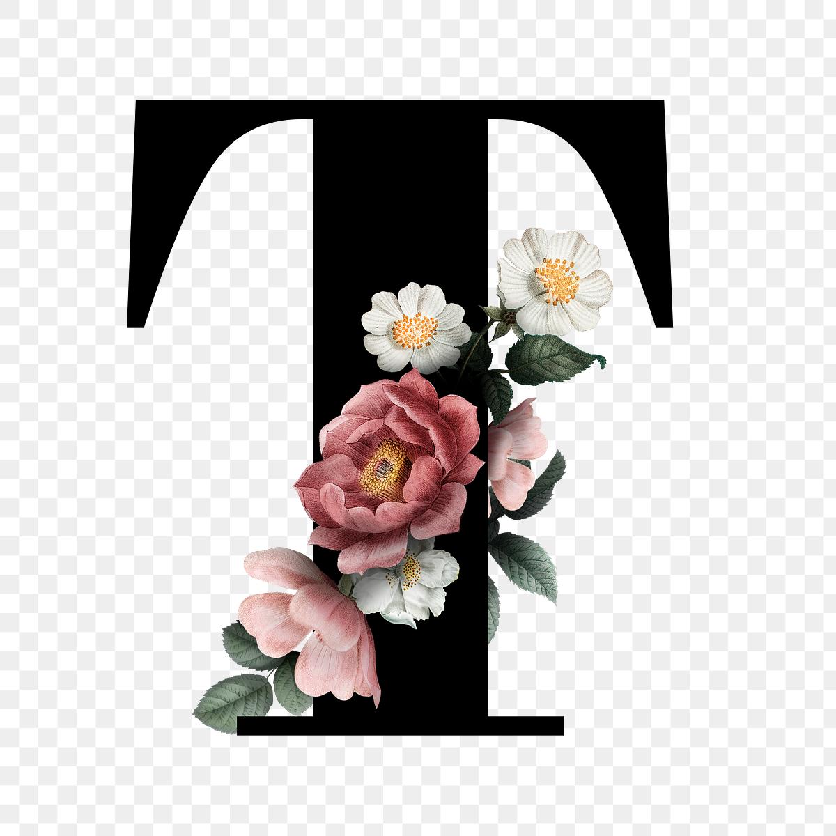 Download Floral letter T font | Free transparent png - 583212