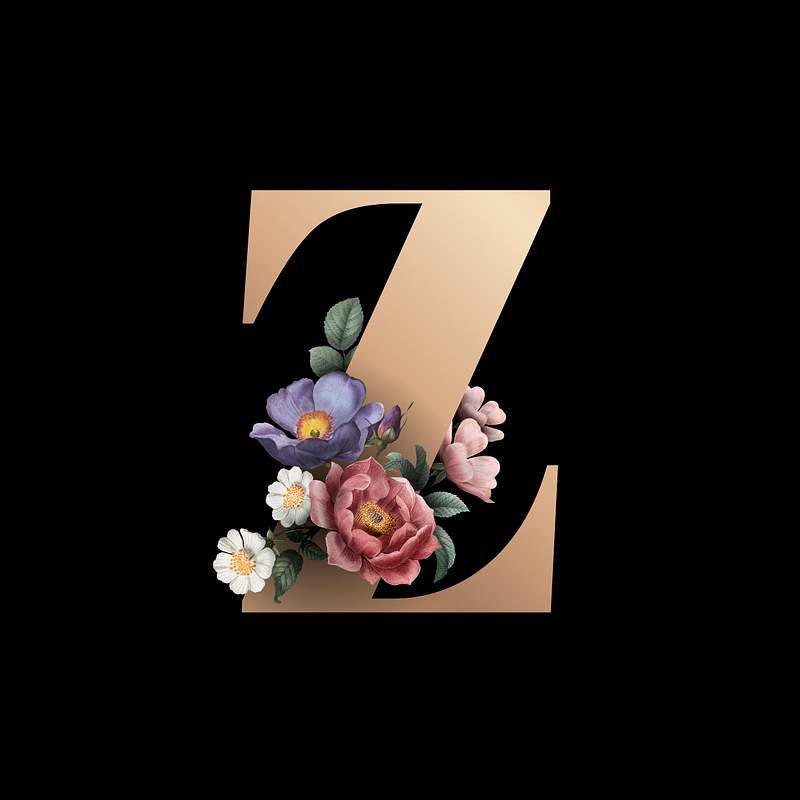 Floral letter Z font