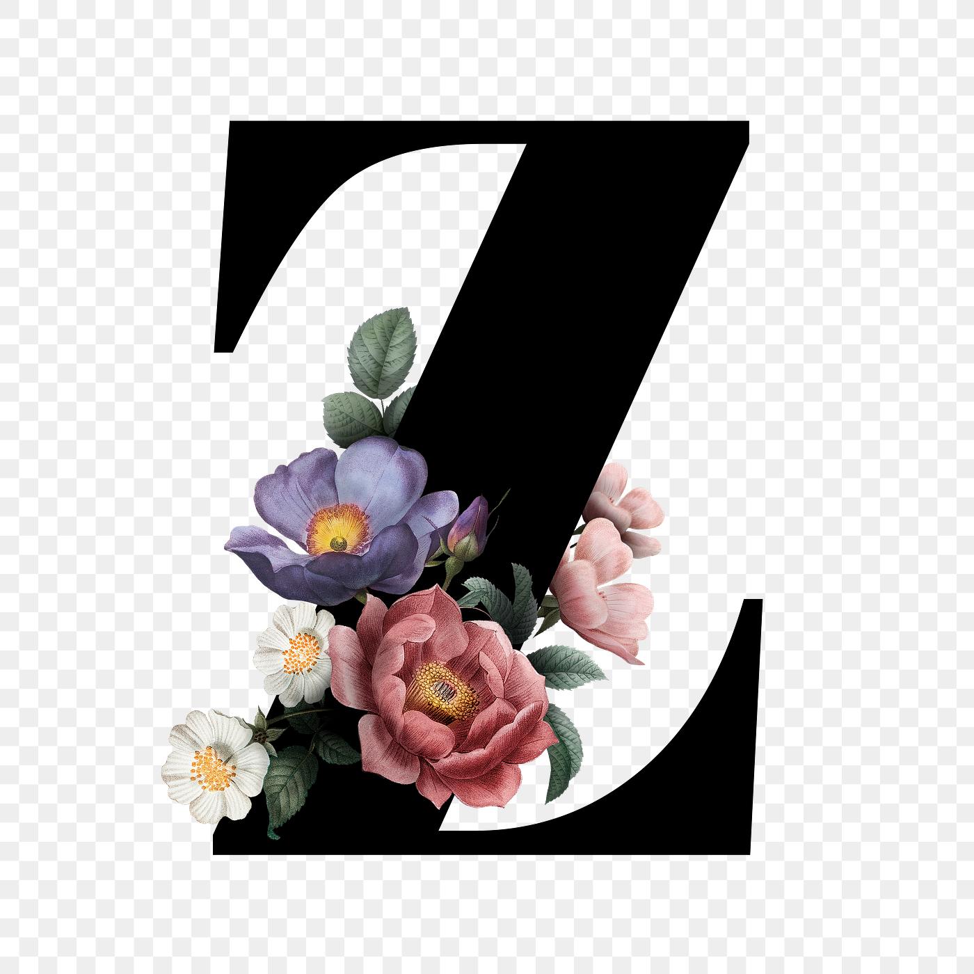 Floral letter Z font Free transparent png 583109