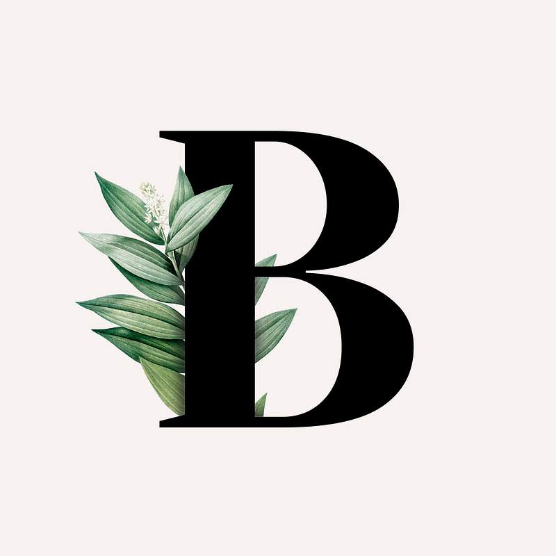 Botanical Font Letter B Botanical Font Letter B
