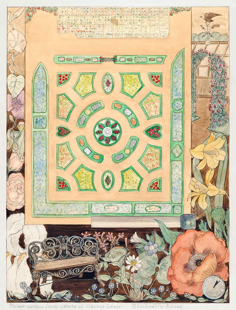 Flower Garden–Lewis Estate (1936) by Virginia Richards and William Merklin. Original from The National Gallery of Art.…