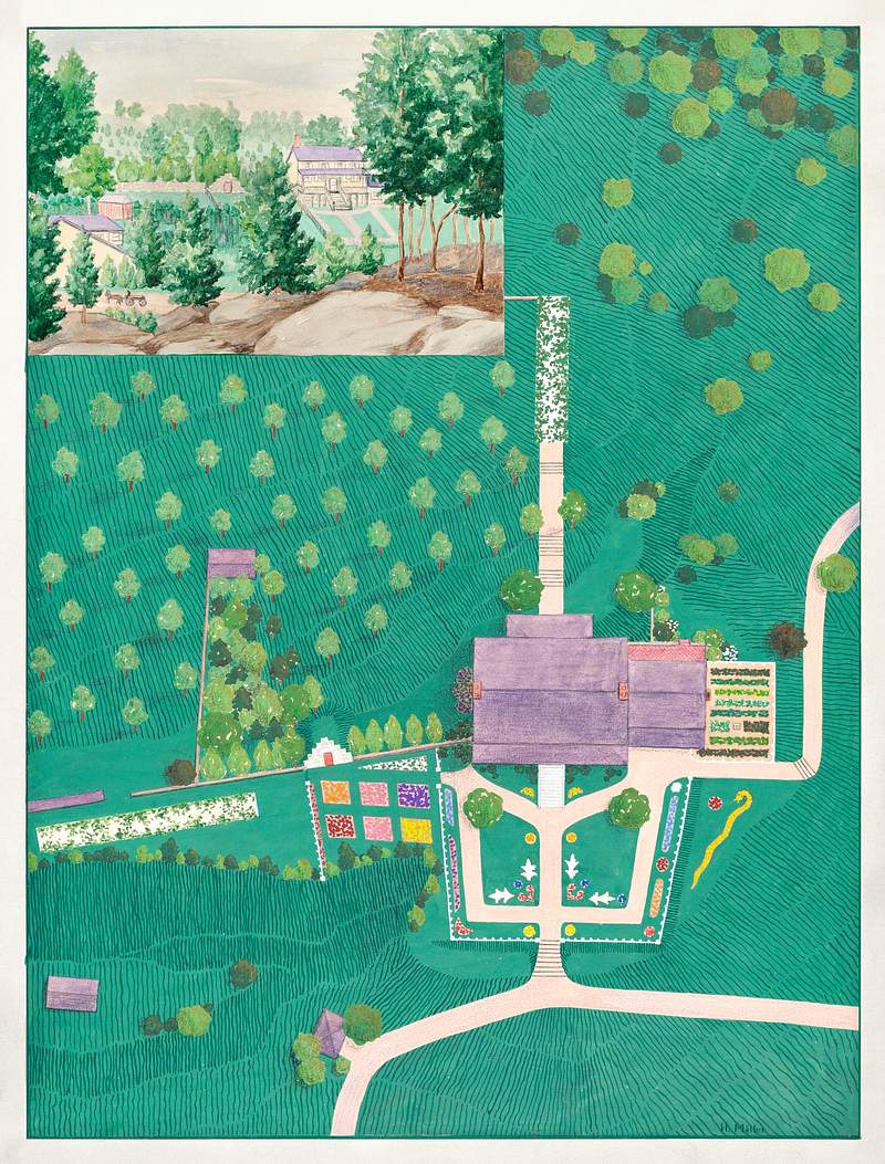 Isaac Dyckman House (1936) by Helen Miller. Original from The National Gallery of Art. Digitally enhanced by rawpixel.