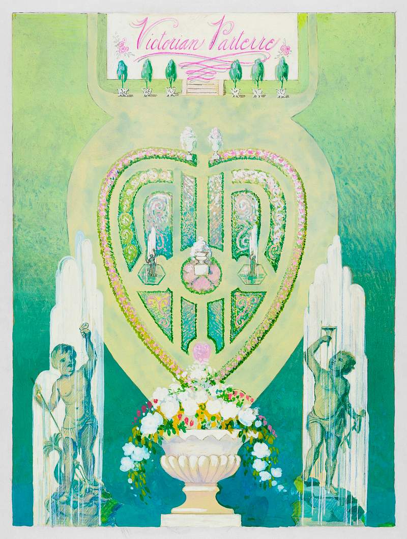 Parterre and Fountains of Blind Institution (1936) by Joseph Stonefield. Original from The National Gallery of Art. Digitally…