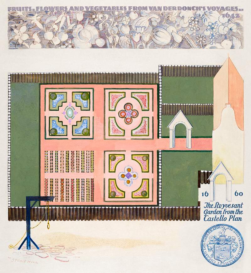 Peter Stuyvesant Garden (1936) by George Stonehill. Original from The National Gallery of Art. Digitally enhanced by…