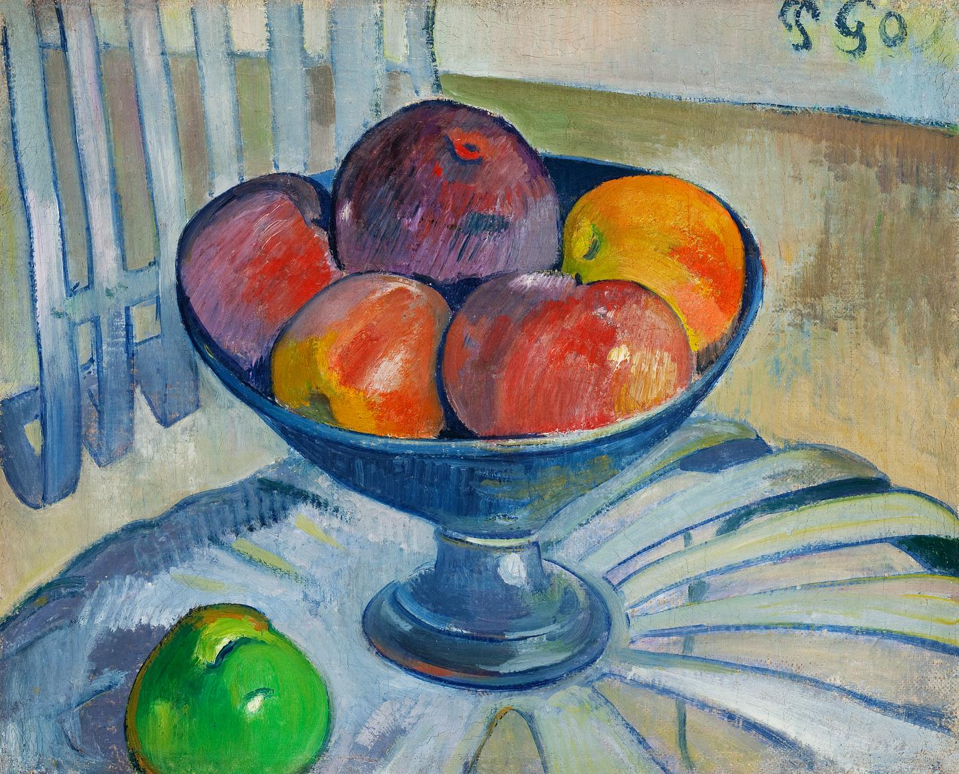 Still life painting by Paul Gauguin Fruit Dish on a Garden Chair (ca. 1890) by Paul Gauguin. Original from the Los Angeles County Museum of Art. Digitally...