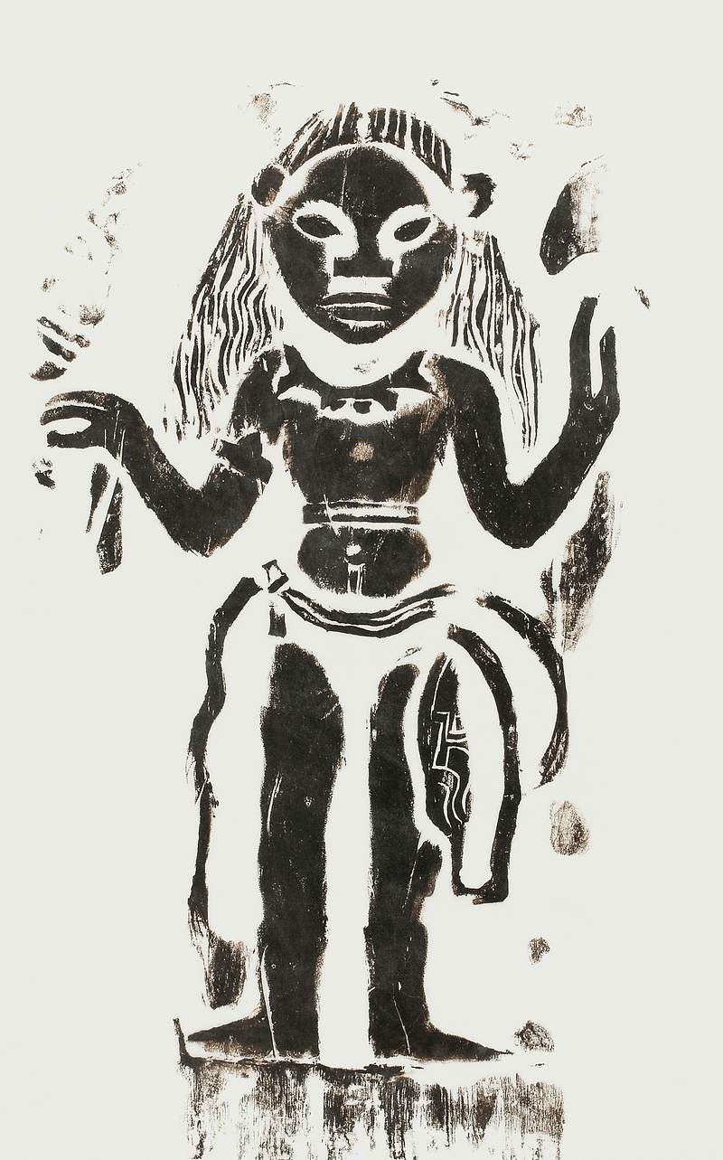 Goddess Hina painting by Gauguin | Free public domain illustration Hina (ca. 1891–1893) by Paul Gauguin. Original from The Art Institute of Chicago. Digitally enhanced by rawpixel.