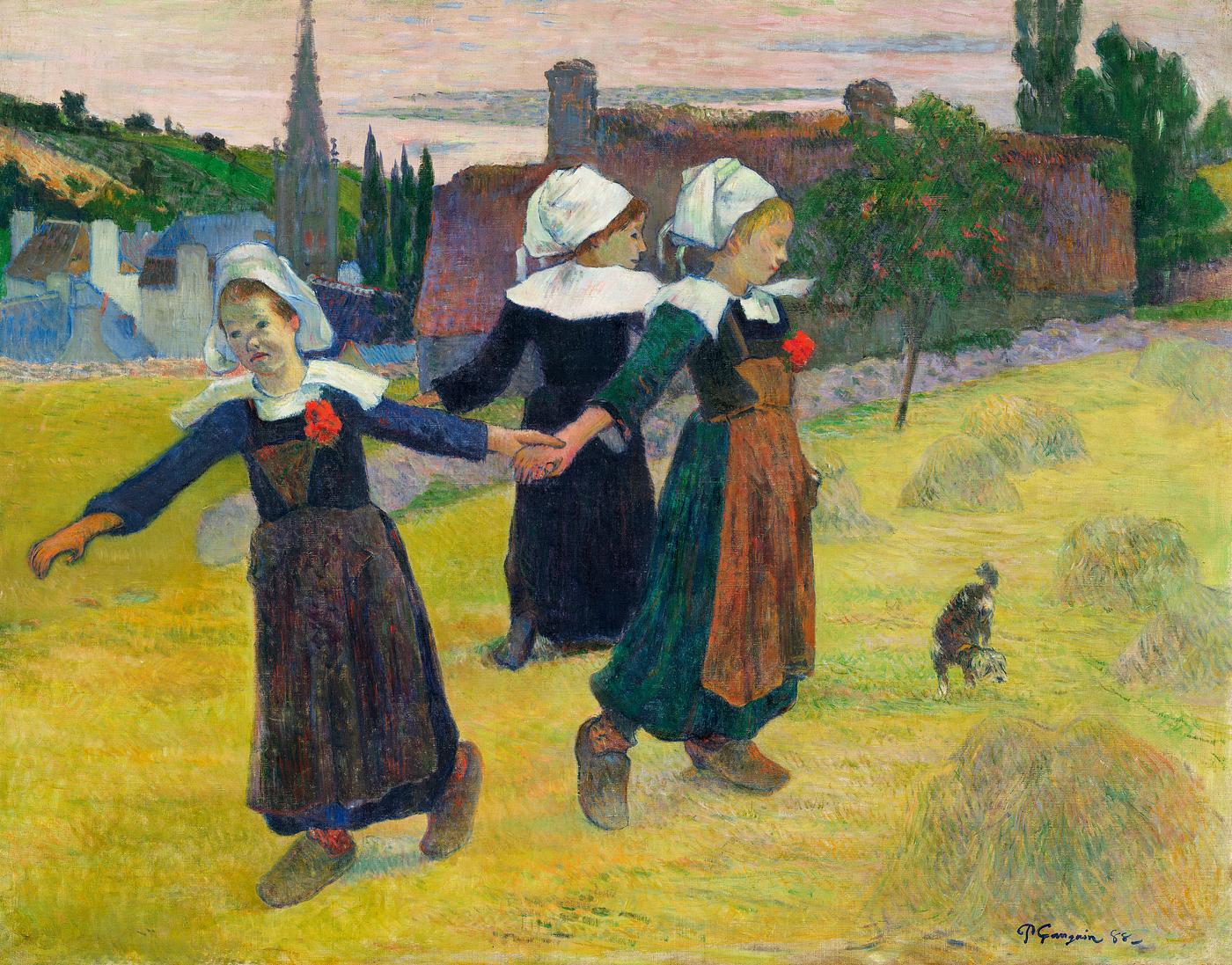 Breton Girls Dancing, Pont-Aven (1888) by Paul Gauguin. Original from The National Gallery of Art. Digitally enhanced by... Breton Girls Dancing, Pont-Aven (1888) by Paul Gauguin. Original from The National Gallery of Art. Digitally enhanced by...
