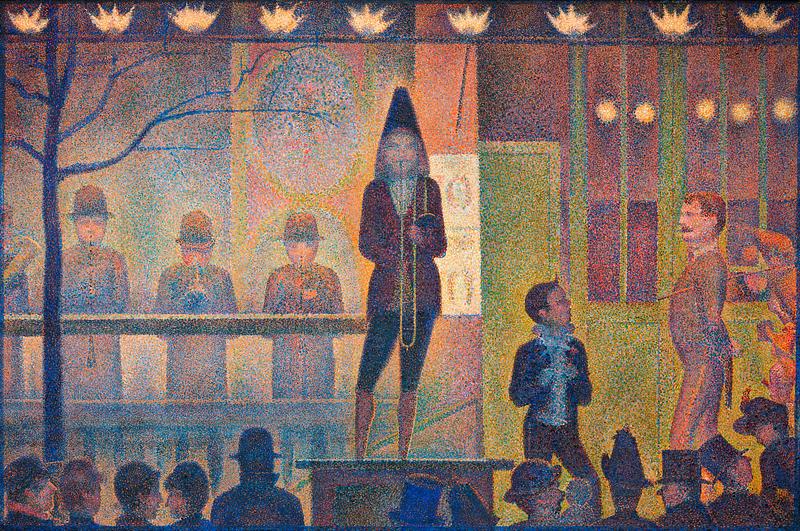 Circus Sideshow by Georges Seurat Circus Sideshow (ca. 1887–1888) by Georges Seurat. Original from The MET Museum. Digitally enhanced by rawpixel.
