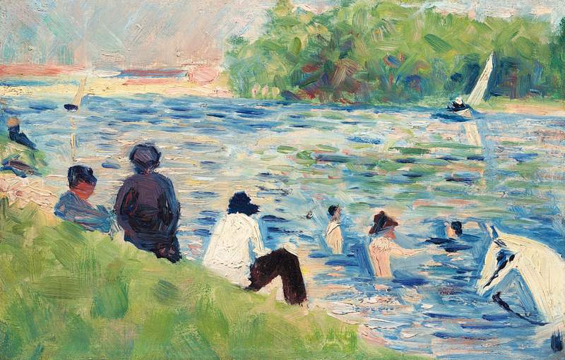 Bathers (Study for "Bathers at Asnières") (ca. 1883–1884) by Georges Seurat. Original from The National Gallery…