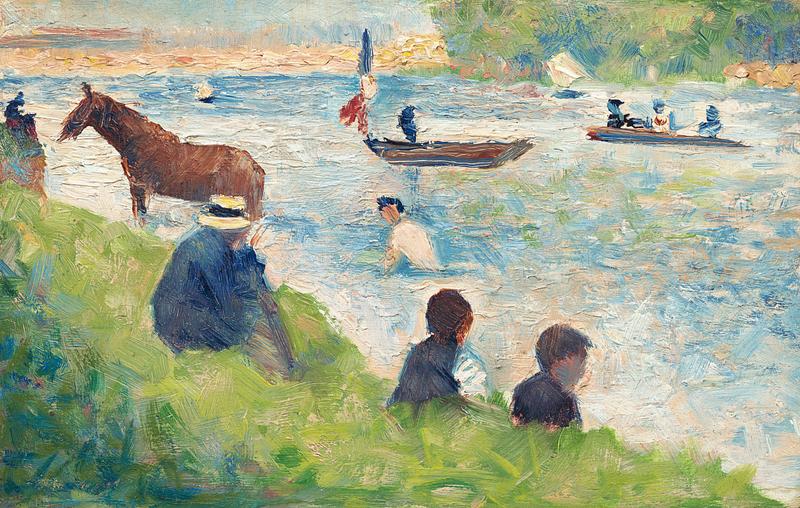 Horse and Boats Horse and Boats (Study for "Bathers at Asnières") (ca. 1883–1884) by Georges Seurat. Original from The National…