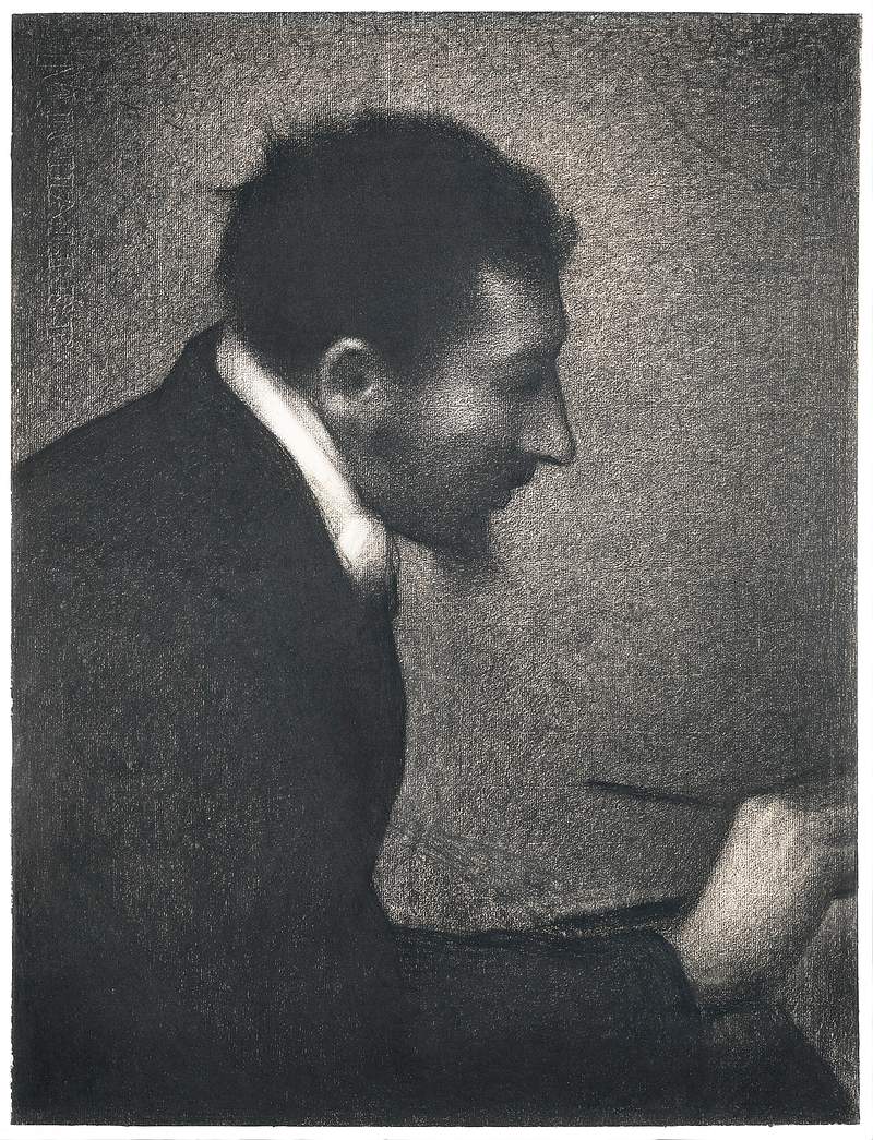 Aman-Jean, Portrait of Edmond Francois Aman-Jean (ca. 1882–1883) by by Georges Seurat. Original from The MET Museum.…