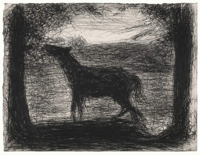 Foal, Le Poulain (ca. 1882–1883) by by Georges Seurat. Original from The MET Museum. Digitally enhanced by rawpixel.