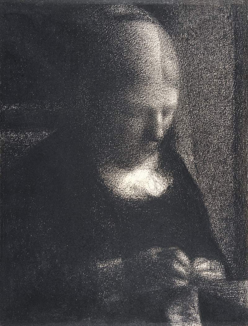 The Artist’s Mother Doing Embroidery (ca. 1882–1883) by Georges Seurat. Original from The MET Museum. Digitally…