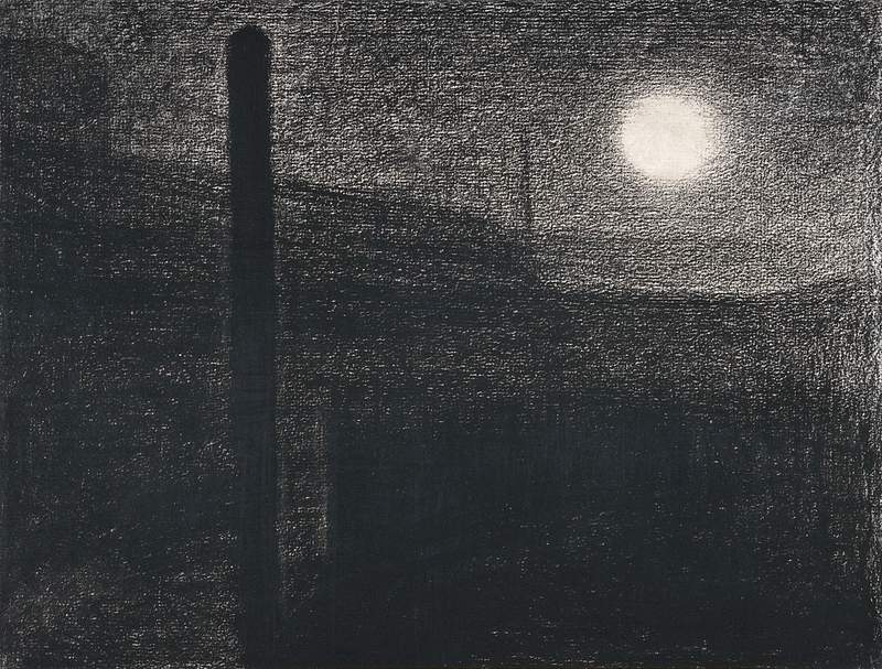 Courbevoie, Factories by Moonlight (ca. 1882–1883) by Georges Seurat. Original from The MET Museum. Digitally enhanced…