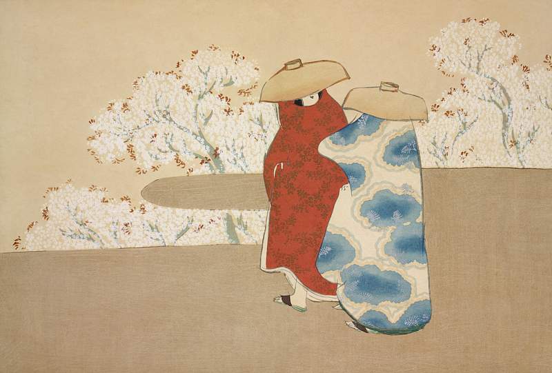 Hanami season from Momoyogusa–Flowers of a Hundred Generations (ca. 1909–1910) by Kamisaka Sekka. Original from…