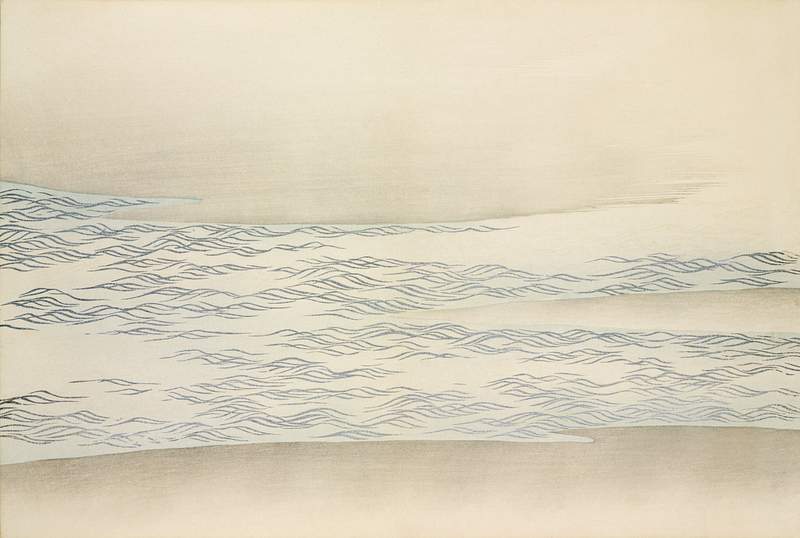 Ocean waves from Momoyogusa–Flowers of a Hundred Generations (ca. 1909–1910) by Kamisaka Sekka. Original from the…