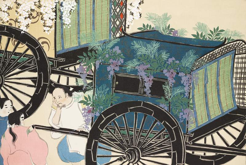 Wagon from Momoyogusa–Flowers of a Hundred Generations (1909) by Kamisaka Sekka. Original from the The New York Public…