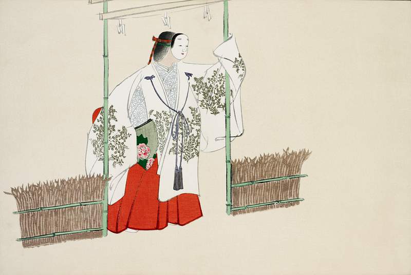 Masked man from Momoyogusa–Flowers of a Hundred Generations (1909) by Kamisaka Sekka. Original from the The New York…