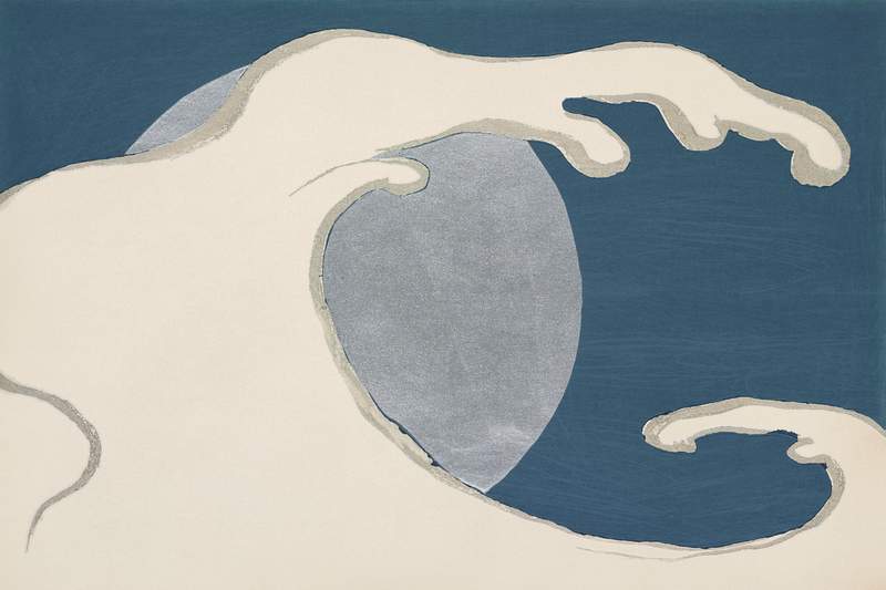 Waves and sun from Momoyogusa–Flowers of a Hundred Generations (1909) by Kamisaka Sekka. Original from the The New York…