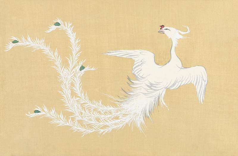 Bird from Momoyogusa–Flowers of a Hundred Generations (1909) by Kamisaka Sekka. Original from the The New York Public…