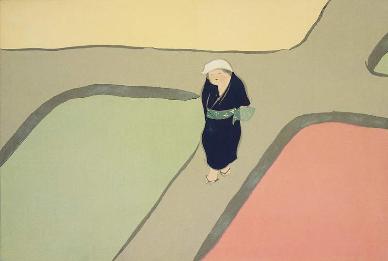 Path through the fields from Momoyogusa–Flowers of a Hundred Generations (1909) by Kamisaka Sekka. Original from the…