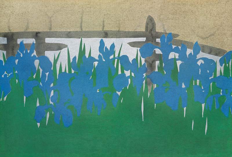Irises from Momoyogusa–Flowers of a Hundred Generations (1909) by Kamisaka Sekka. Original from the The New York Public…